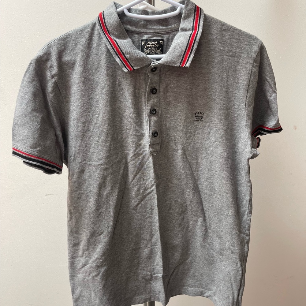 Men’s Grey Diesel  Industry Polo Shirt Size S